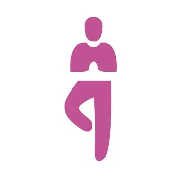 Creative Abstract Simple Standing Yoga Meditation Stock Illustration