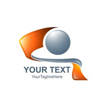 Creative abstract sphere ribbon vector logo design template element. Colored  Stock Illustration