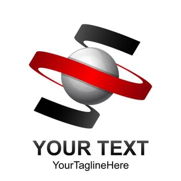 Creative abstract sphere ribbon vector logo design template element. Colored  Stock Illustration