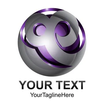 Creative abstract sphere vector logo design template element. Colored silver  Stock Illustration