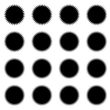 Creative abstract starburst vector shapes with dynamic pointed forms. Stock Illustration