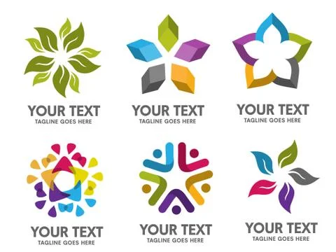 Creative abstract stars object Vector Icons collection Stock Illustration