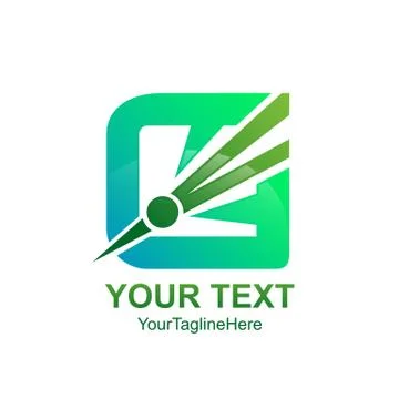 Creative abstract swoosh square vector logo design template element. Colored  Illustrazione stock