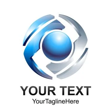 Creative abstract technology sphere vector logo design template element. Colo Stock Illustration