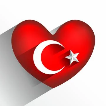 Creative Abstract Turkish Heart Flag Stock Illustration