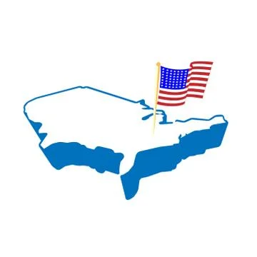 Creative abstract USA map and flag, vector illustration Stock Illustration