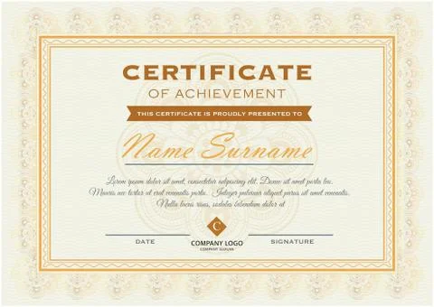 Creative abstract vector professional certificate template design Illustrazione stock