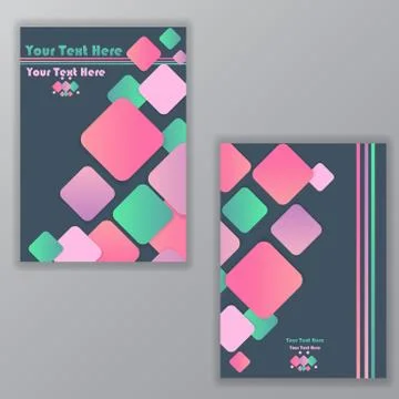 Creative abstract vector with rhombus . cover for web and print , pink , turq Stock Illustration