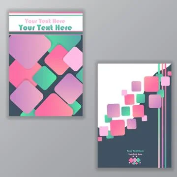 Creative abstract vector with rhombus . cover for web and print , pink , turq Stock Illustration