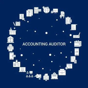 Creative Accounting Auditor icon Background Stock Illustration