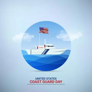 Creative ads Coast Guard Day. Coast Guard Day. Coast Guard Design Poster, A.. Stock Illustration
