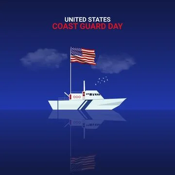 Creative ads Coast Guard Day. Coast Guard Day. Coast Guard Design Poster, A.. Illustrazione stock