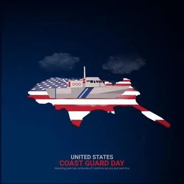 Creative ads Coast Guard Day. Coast Guard Day. Coast Guard Design Poster, A.. Stock Illustration