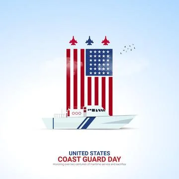 Creative ads Coast Guard Day. Coast Guard Day. Coast Guard Design Poster, A.. Stock Illustration
