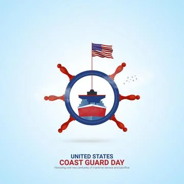 Creative ads Coast Guard Day. Coast Guard Day. Coast Guard Design Poster, A.. Stock Illustration