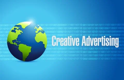 Creative advertising binary globe sign Stock Illustration