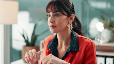 Creative agency, computer and woman in office, reading and planning for online Stock Footage 330101336