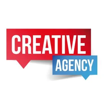 Creative Agency lettering speech bubble Illustrazione stock