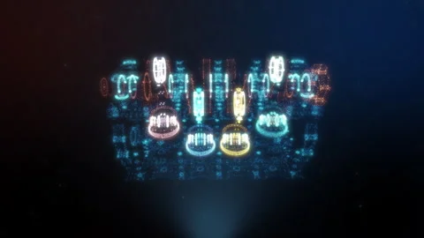 Creative Ai Tests New Knowledge By Projecting Digital Engine In Dark Background Stock Footage 251182200