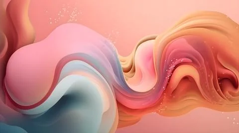 Creative airy Flowing abstract background. Fluid Light soft pastel Colors. Stock Illustration