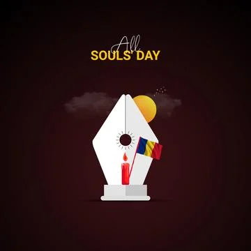 Creative All Saints' Day ads design. All Saints' Day, Celebrated in United .. Stock Illustration