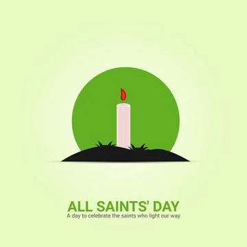 Creative All Saints' Day ads design. All Saints' Day, Celebrated in United .. Stock Illustration