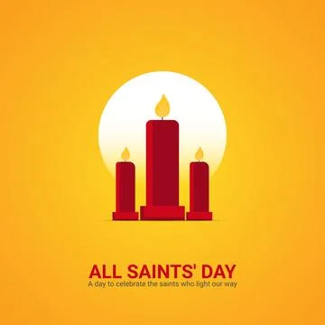 Creative All Saints' Day ads design. All Saints' Day, Celebrated in United .. Stock Illustration