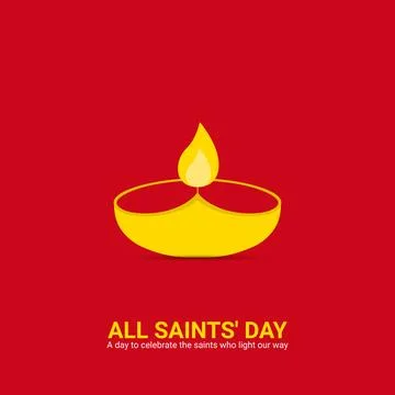 Creative All Saints' Day ads design. All Saints' Day, Celebrated in United .. Stock Illustration