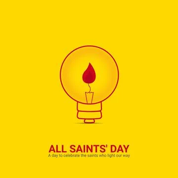 Creative All Saints' Day ads design. All Saints' Day, Celebrated in United .. Stock Illustration