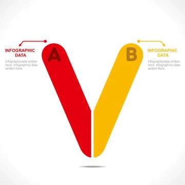 Creative alphabet  V  info-graphics design concept vector Stock Illustration
