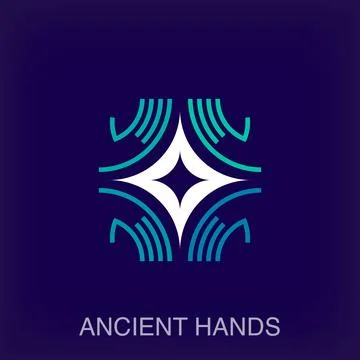 Creative ancient hands and star sign logo. Stock Illustration
