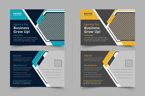 Creative and clean business postcard template design Stock Illustration