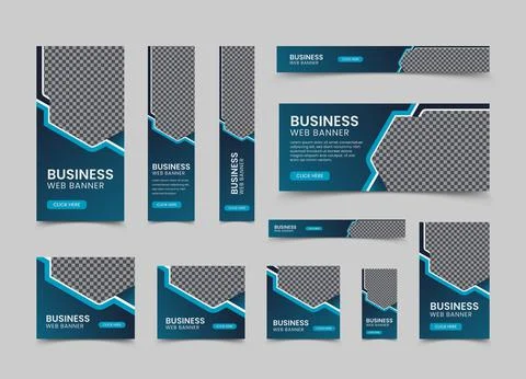 Creative and clean business web banner template design Stock Illustration