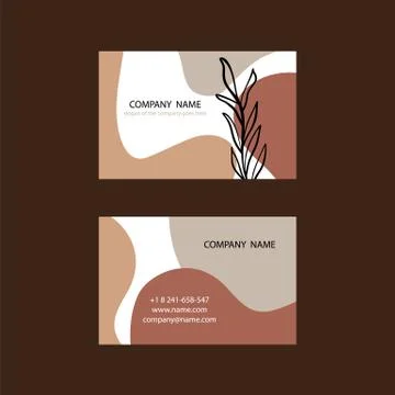 Creative and Clean Double sided Business Card Template. Orange and Brown Colors Stock Illustration