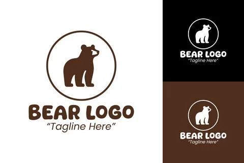 Creative and Customizable Bear Logo for Business Branding Stock Illustration