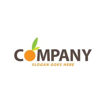 Creative and fresh orange logo design Stock Illustration