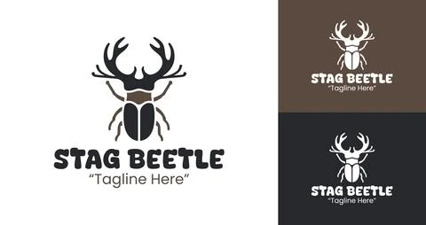 Creative and Iconic Stag Beetle Logo for Personal Branding Stock Illustration
