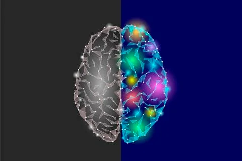 Creative and logic part brain. Analytics constructive artistic imagination he Stock-Illustration