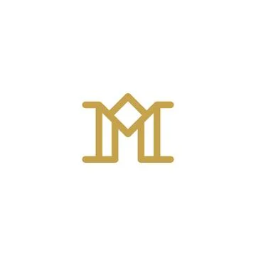Creative and Minimalist Letter M Logo Design Icon, Editable in Vector Stock Illustration