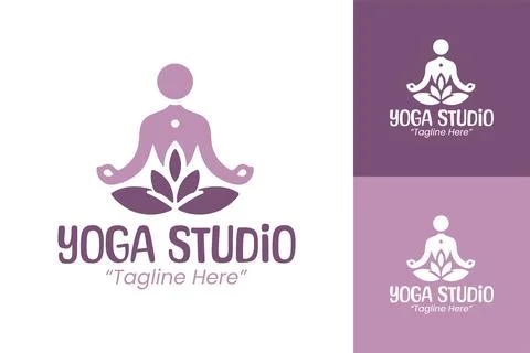Creative and Minimalist Yoga Studio Logo 스톡 일러스트