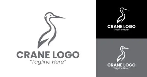 Creative and Modern Crane Logo for Digital Branding Stock Illustration