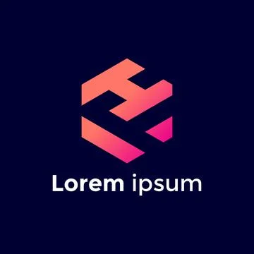 Creative and modern letter HF logo design template design Stock Illustration