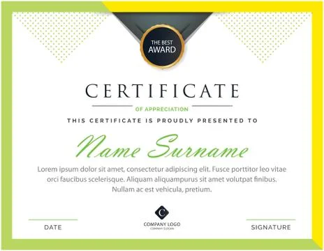 Creative and modern multipurpose professional certificate template design Stock Illustration