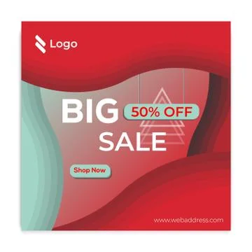 Creative and Modern promotion Square Social media post and Web Banner 库存插图