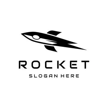 Creative and modern rocket design logo,starship launch template. Stock Illustration