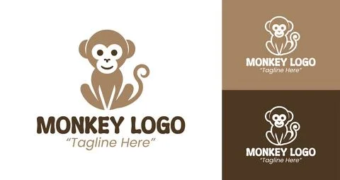 Creative and Playful Monkey Logo Designs for Branding Illustrazione stock