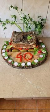 A Creative and Unique Birthday Cake Perfectly Designed for an Amazing 40th Stock Photos