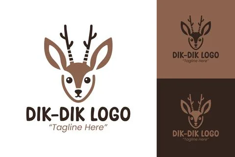 Creative and Unique Dik-Dik Logo Designs for Wildlife Branding Stock Illustration