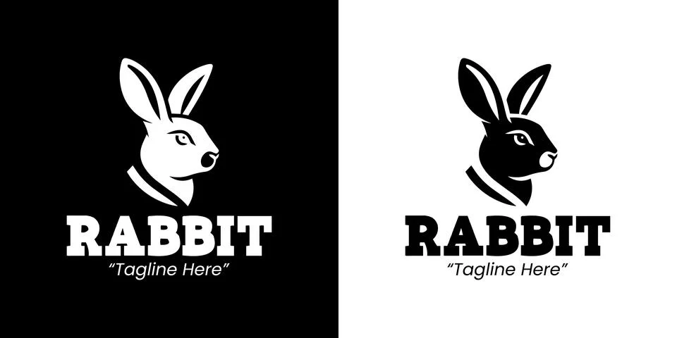 Creative and Unique Rabbit Logo 스톡 일러스트
