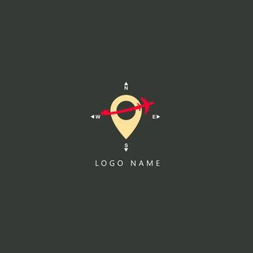 Creative and Unique Travel Logo Design Illustrazione stock